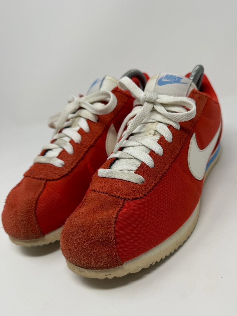 Nike womens Cortez in orange /White and blue Sz.9.5 - Picture 7 of 8